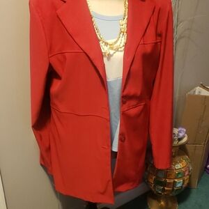 Vintage Elegant Red Women's Blazer